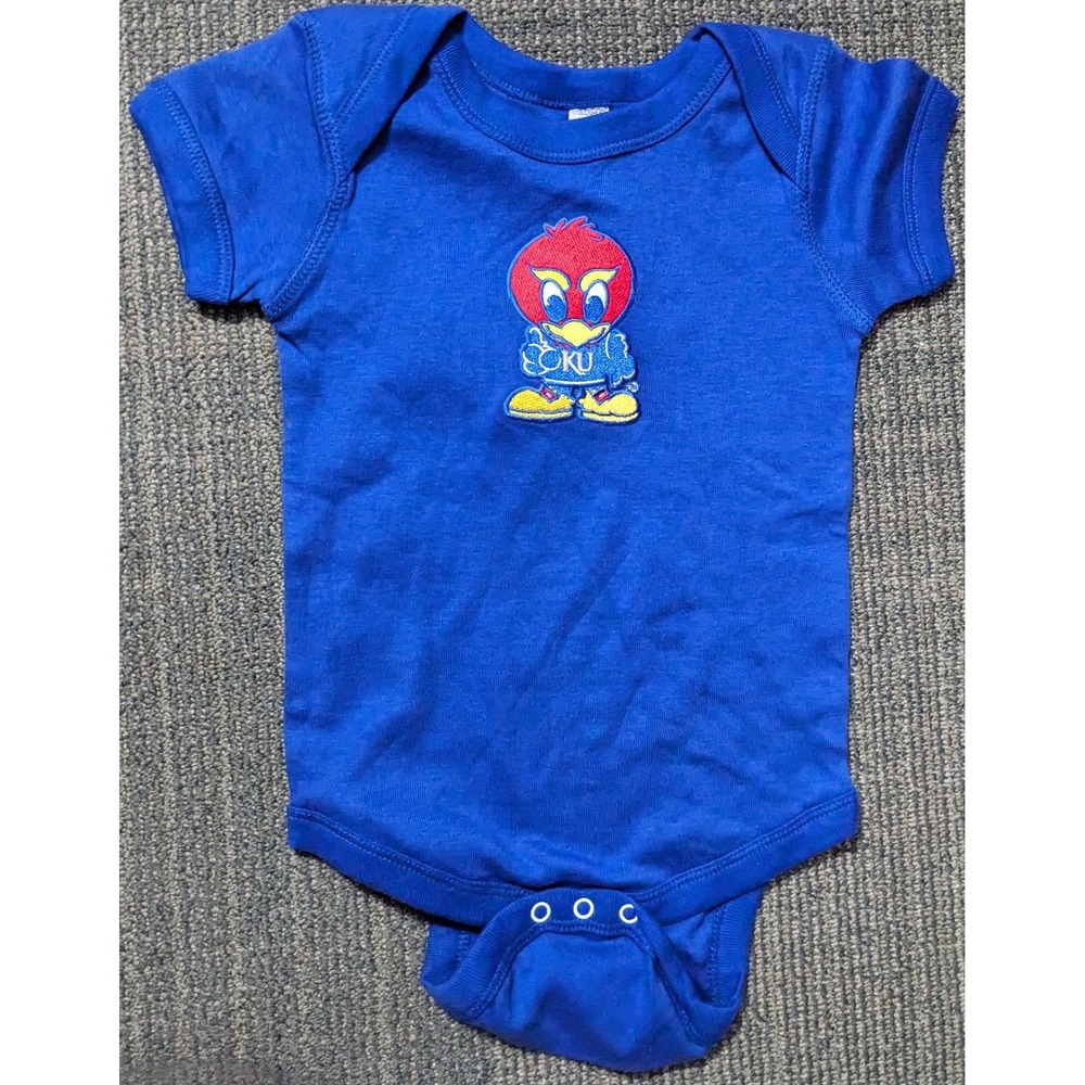 New Kansas Jayhawks Baby 12 Months Creeper‎ Bodysuit University KU Nwt Infant